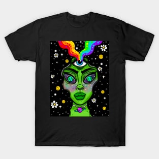 Trippy alien babe T-Shirt